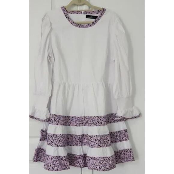 Tuckernuck Pomander place fran purple long sleeve tiered dress. Xsmall - Picture 5 of 5